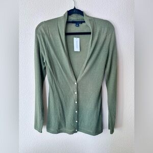 Banana Republic Alpaca Lightweight Green Button-Up Cardigan NWT